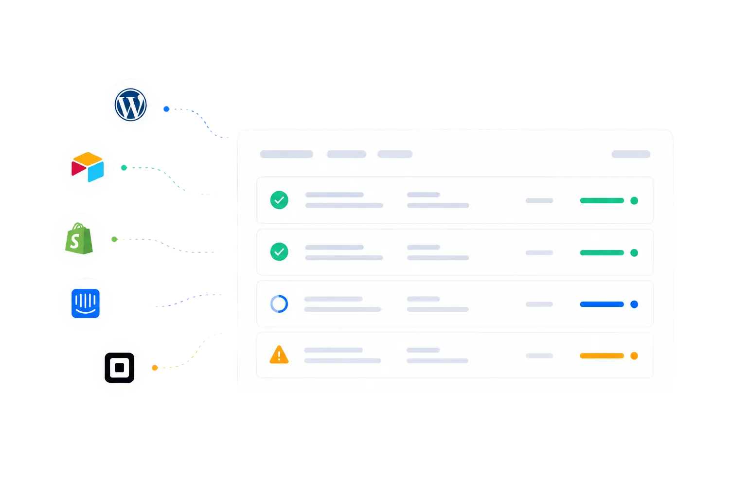 RippleStep sync logs showing job status, errors, and retries